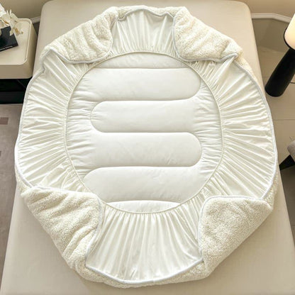 Solid Color Sherpa Warm Fitted Sheet - image 5