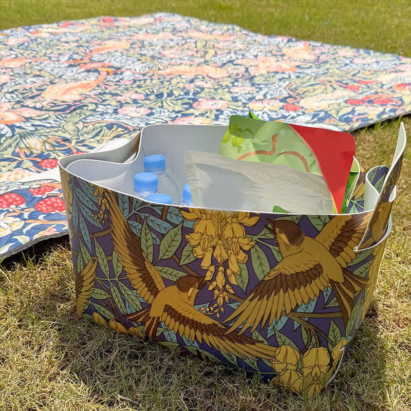Floral Bird Waterproof Leather Storage Bin - image 3