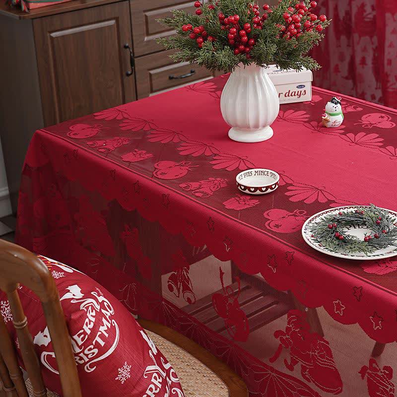 Christmas Embroidered Lace Decorative Tablecloth - image 3
