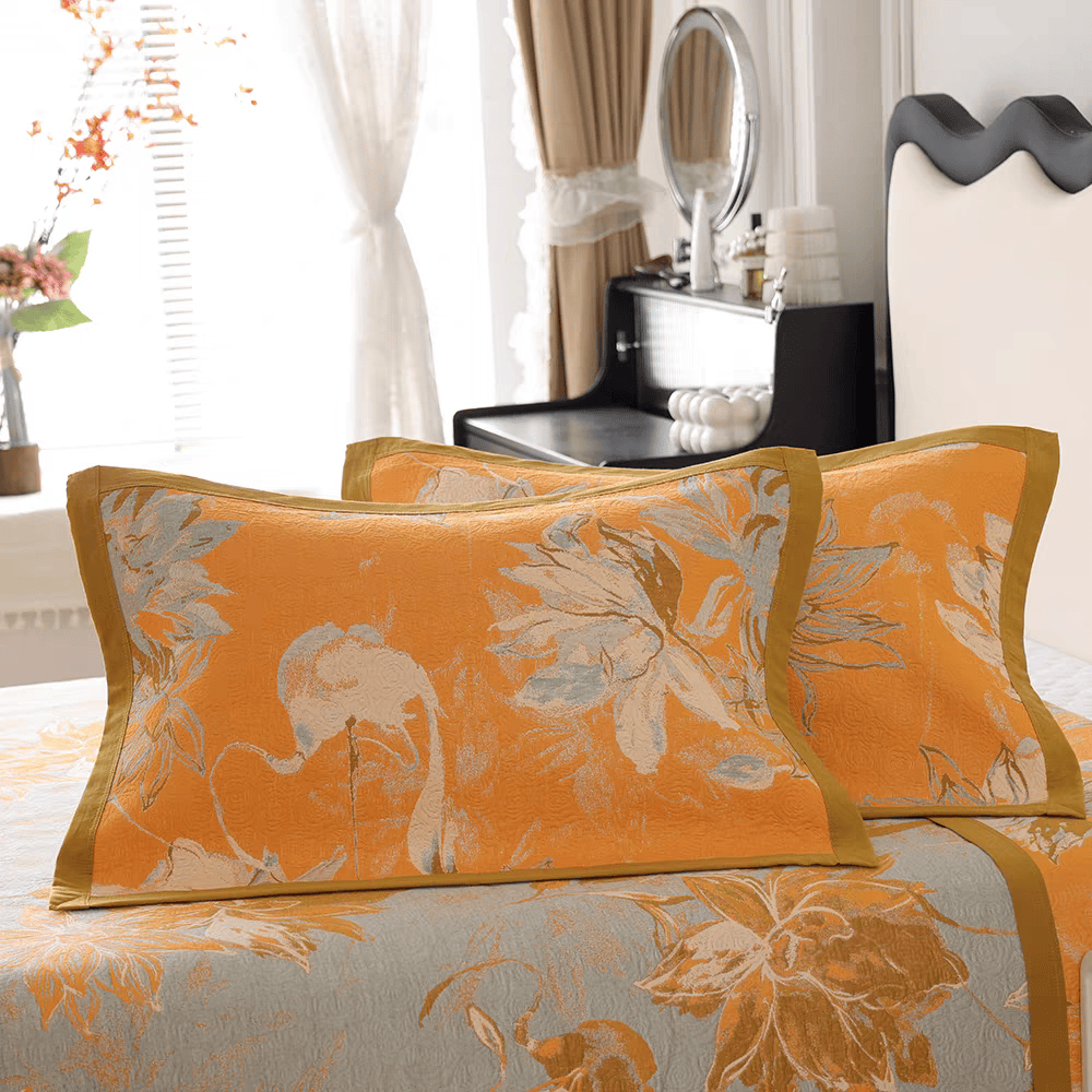 Blossoming Flower Cotton Gauze Breathable Quilt - 2pcs Pillowcases - 19" x 31" - image 2