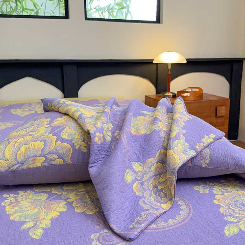 Luxurious Peony Cotton Gauze Bedding Set(4PCS) - image 4