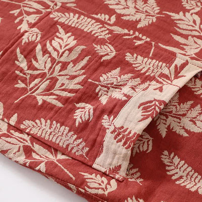 Leaf Cotton Gauze Kimono Yukata Robe - image 2