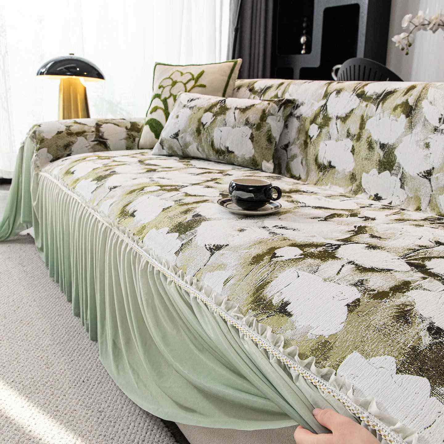 Ink Poppy Sofa Cover with Skirt - image 3