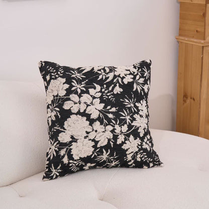 Floral Leaf Throw Pillow with Insert - Black - 23" x 23" - image 5