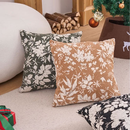 Floral Leaf Throw Pillow with Insert - image 1