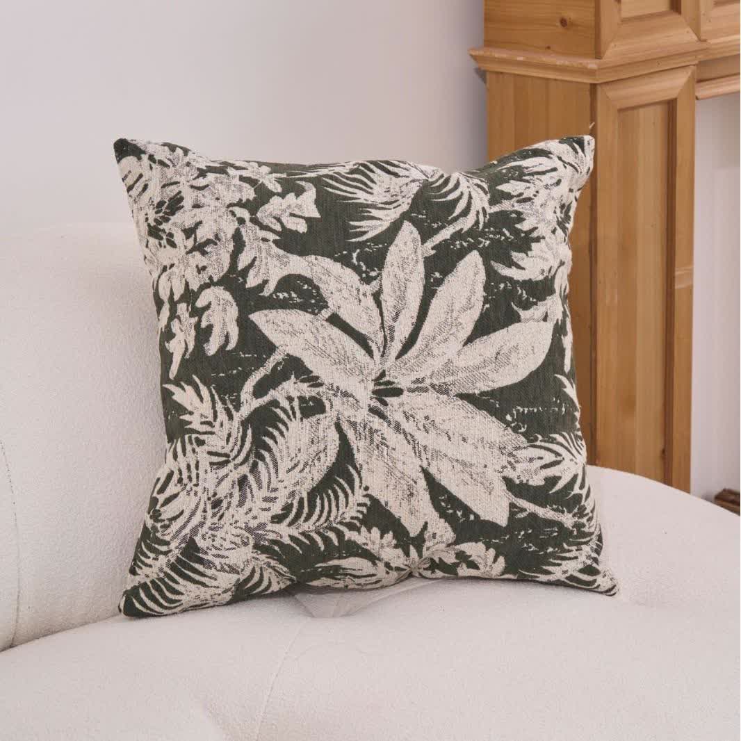 Tropical Island Leaf Throw Pillow - Dark Green - 23" x 23" - image 11