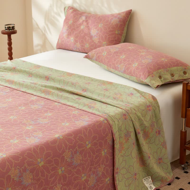 Fresh Floral Jacquard Cotton Gauze Bedding - image 3