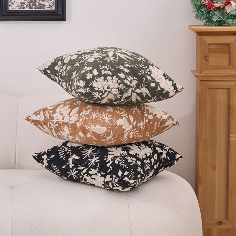 Floral Leaf Throw Pillow with Insert - image 3