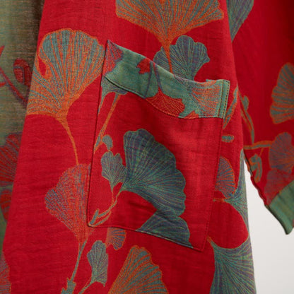 Ginkgo Leaf Organic Cotton Kimono Robe - image 14