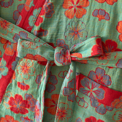 Plum Blossom Cotton Gauze Kimono Robe - image 16