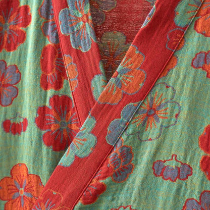 Plum Blossom Cotton Gauze Kimono Robe - image 14