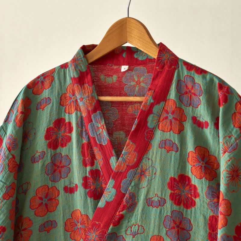 Plum Blossom Cotton Gauze Kimono Robe - image 13