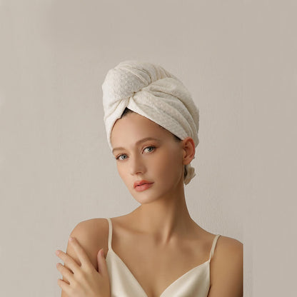 Waffle Absorbent Hair Drying Towel Wrap - image 1
