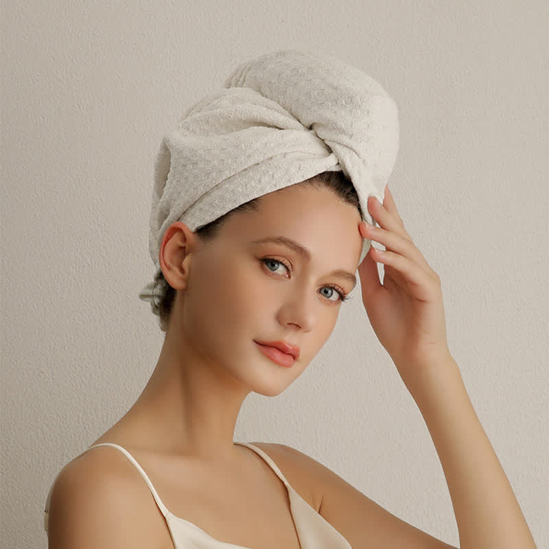 Waffle Absorbent Hair Drying Towel Wrap - image 2