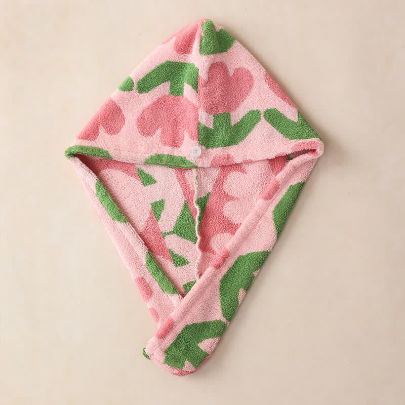 Yarn-dyed Tulip Cotton Hair Towel Wrap - image 3