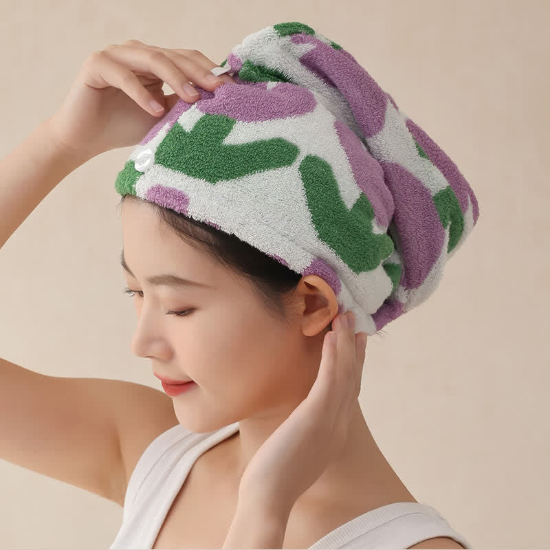 Yarn-dyed Tulip Cotton Hair Towel Wrap - image 8