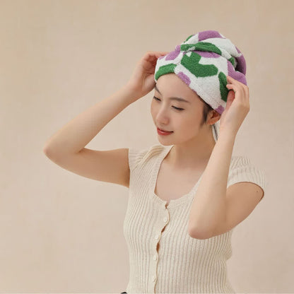 Yarn-dyed Tulip Cotton Hair Towel Wrap - image 9