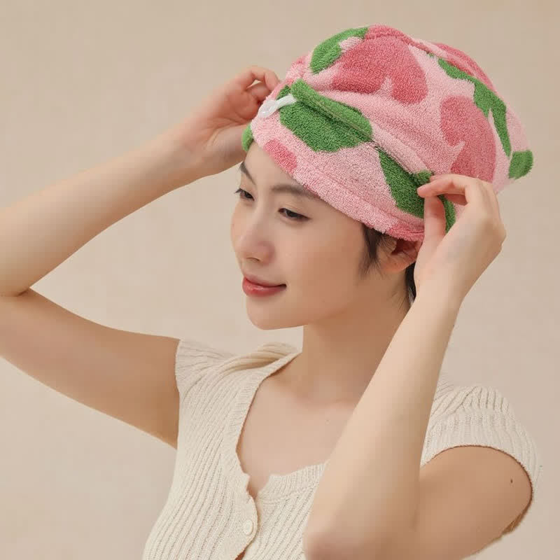 Yarn-dyed Tulip Cotton Hair Towel Wrap - image 1
