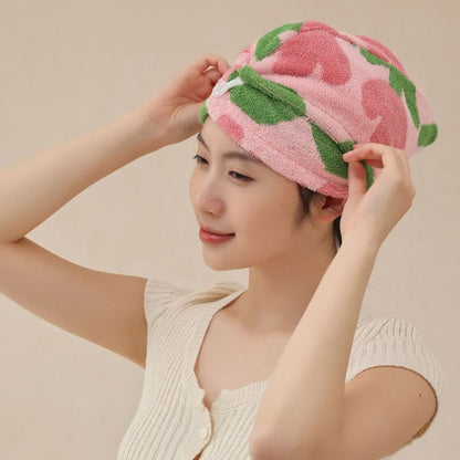 Yarn-dyed Tulip Cotton Hair Towel Wrap - image 1