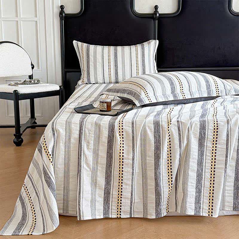 Plaid Jacquard Pure Cotton Sheet Bedspread - Grey - 2PCS Pillowcases - 19" x 29" - image 4