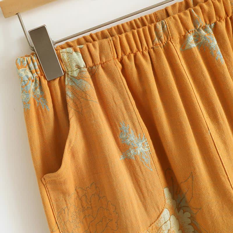 Oriental Style Peony Cotton Pajama Set - image 12