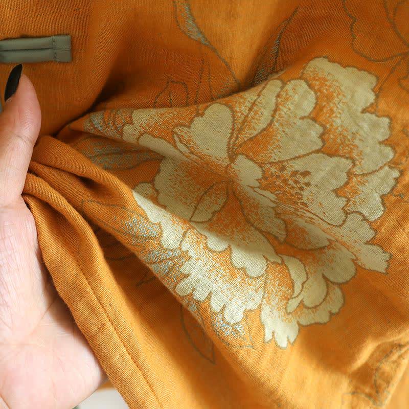 Oriental Style Peony Cotton Pajama Set - image 10