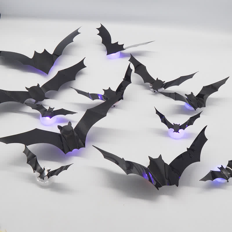 Halloween 3D LED Bat Glitter Wall Decoration - image 6