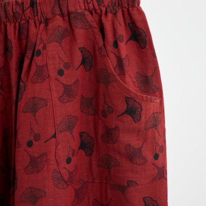 Ginkgo Leaf Oriental Tassel Cotton Pajamas - image 4