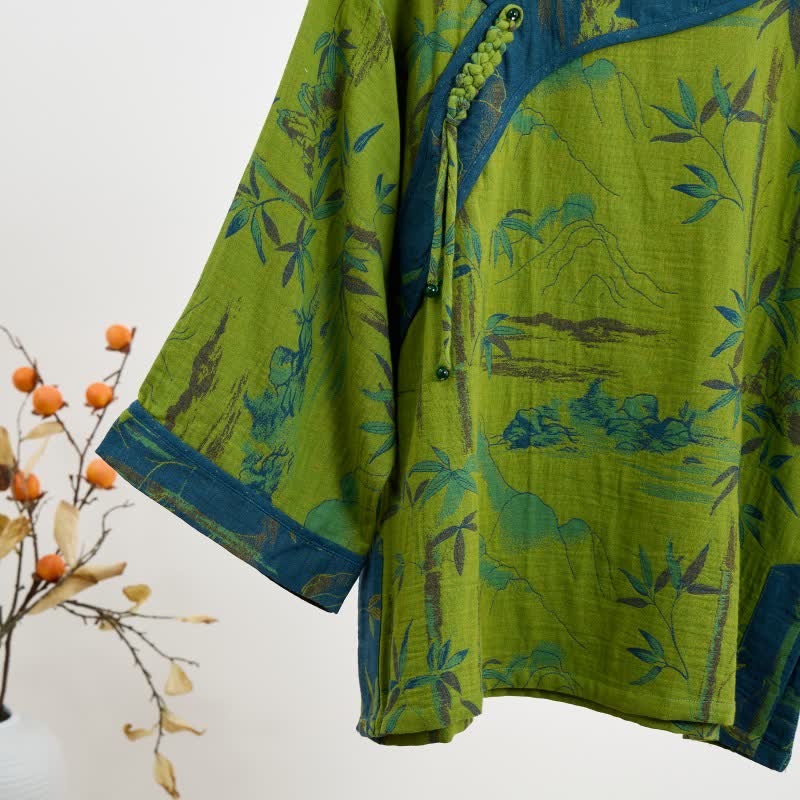 Bamboo Oriental Tassel Cotton Pajama Set - image 5