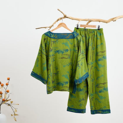 Bamboo Oriental Tassel Cotton Pajama Set - image 2