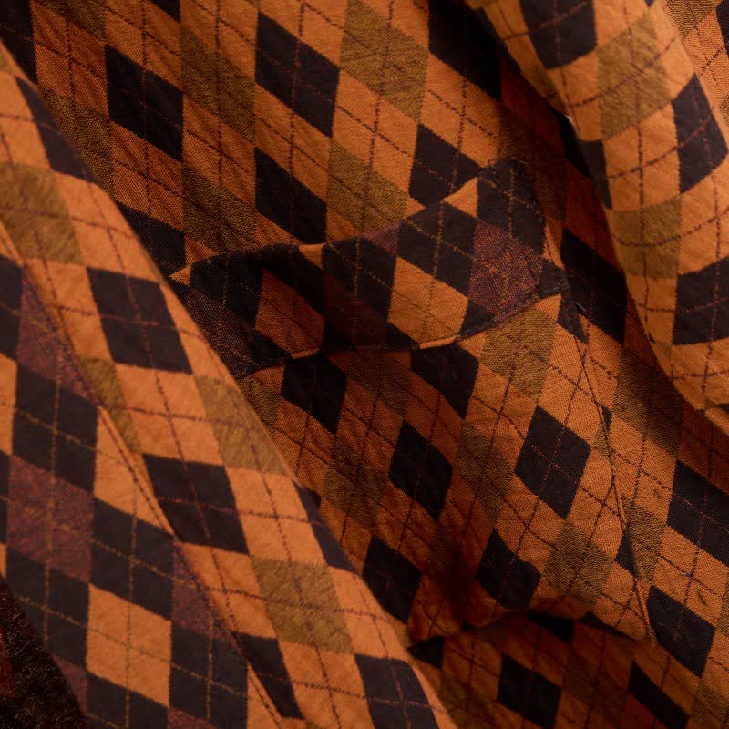 Diamond Plaid Cotton Gauze Kimono Robe - image 5