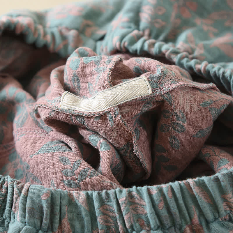 Vintage Cotton Botanical Long Sleeve Pajamas - image 6