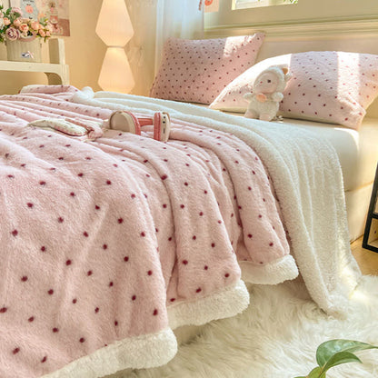 Pink Polka Dot Warm Throw Blanket - image 2