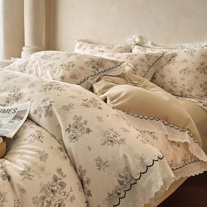Ruffled Floral Cotton Bedding Set - image 4