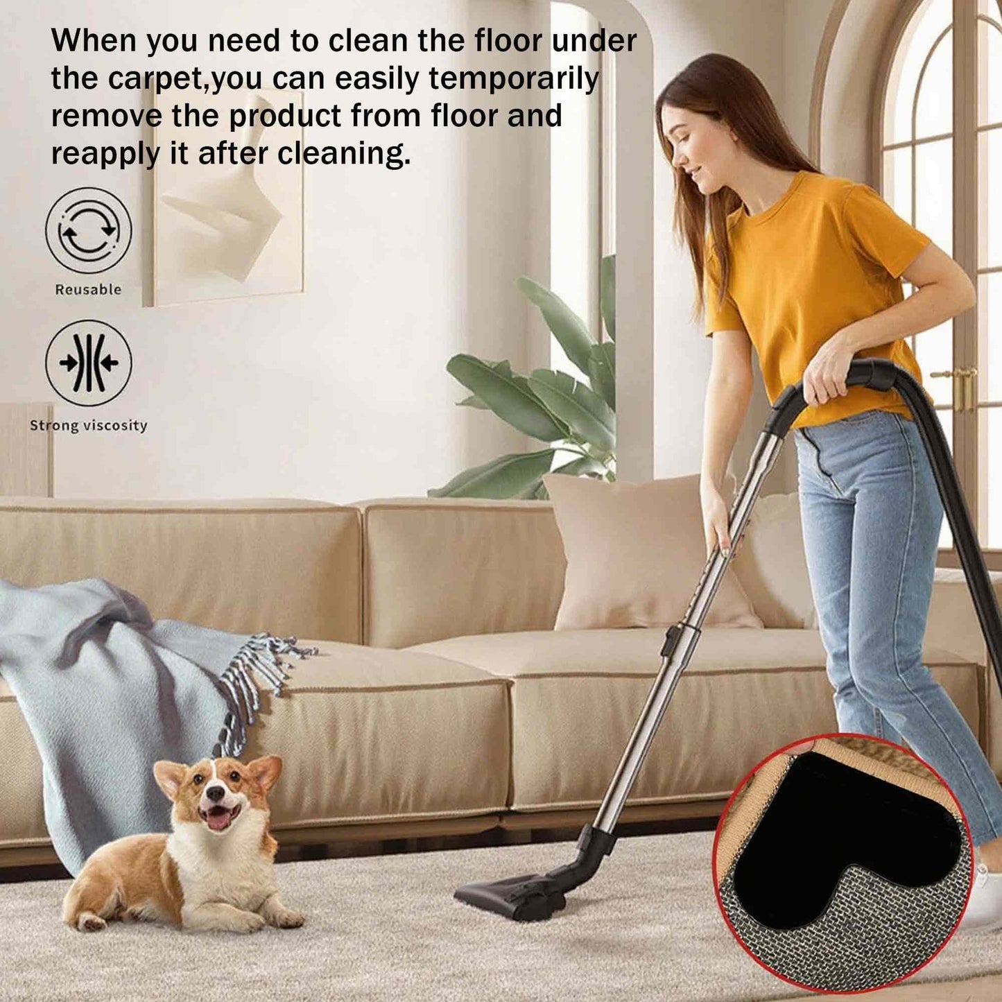 Heart-shape Adhesive Non Slip Rug Tape - image 10