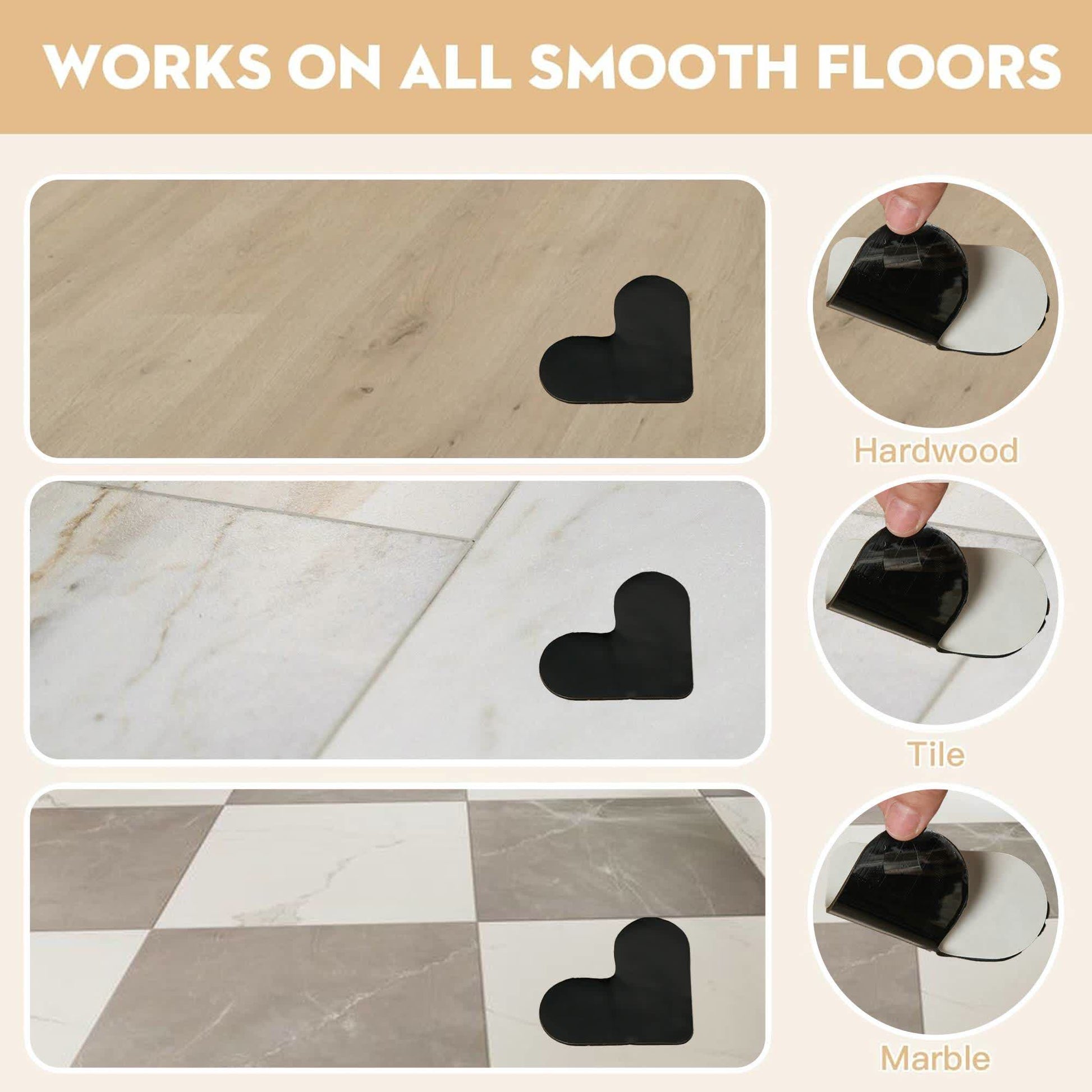 Heart-shape Adhesive Non Slip Rug Tape - image 7