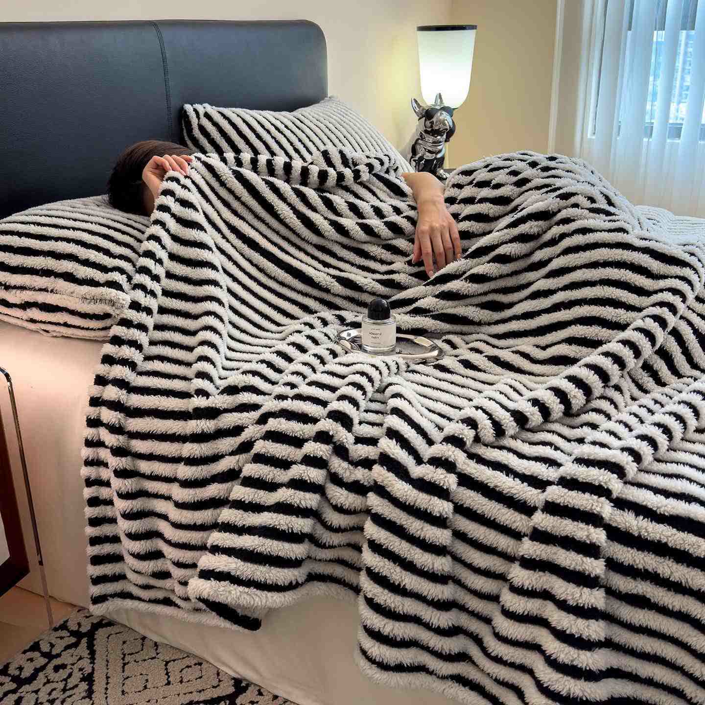 Timeless Style Striped Jacquard Blanket - image 2