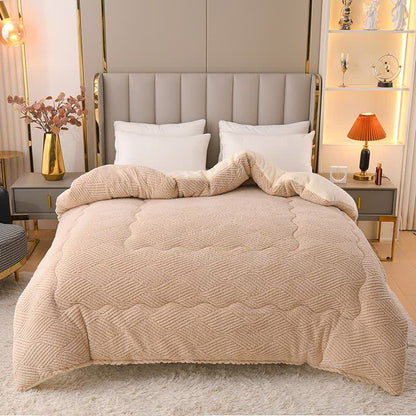 Wavy Striped Jacquard Sherpa Plush Blanket - Khaki - King - image 0