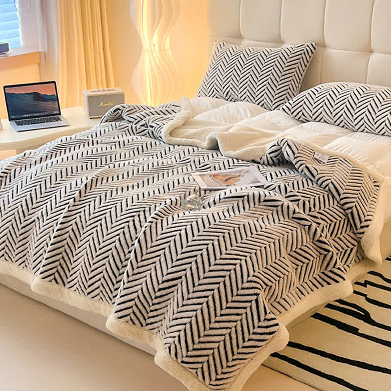 Modern Striped Jacquard Throw Blanket - image 1