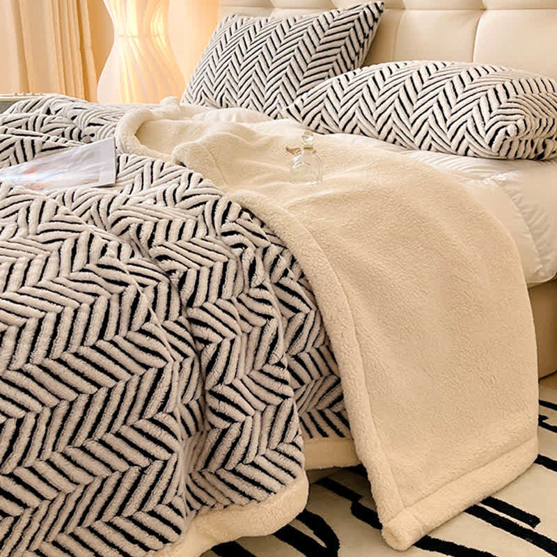 Modern Striped Jacquard Throw Blanket - image 4