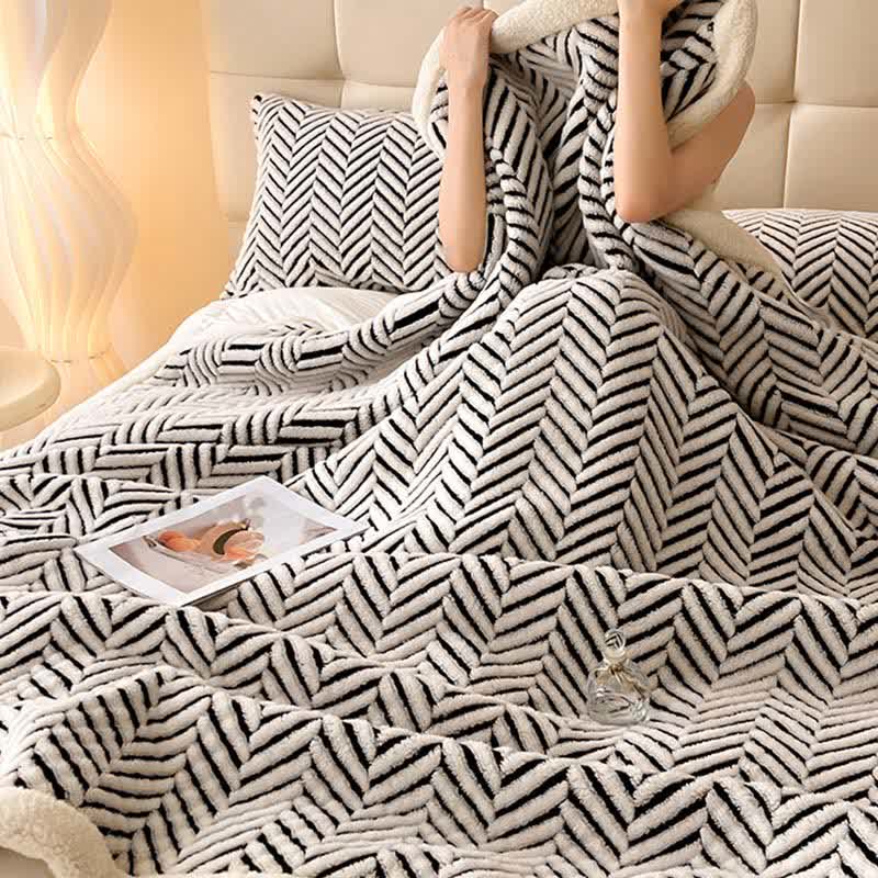 Modern Striped Jacquard Throw Blanket - image 3