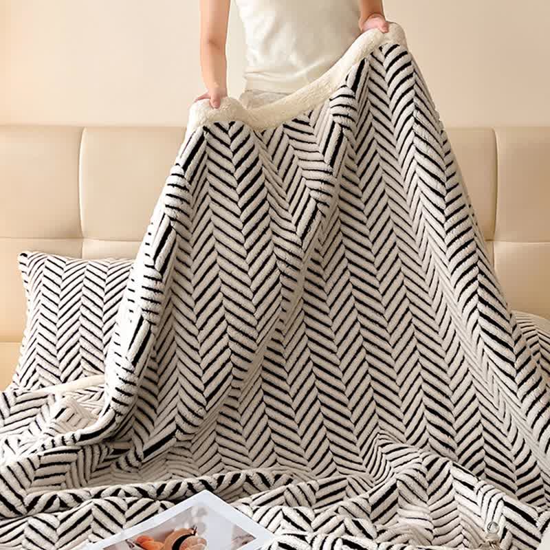 Modern Striped Jacquard Throw Blanket - image 5