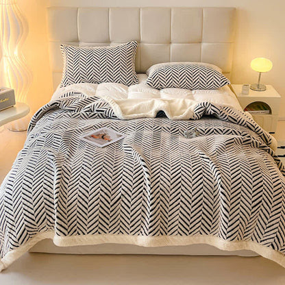 Modern Striped Jacquard Throw Blanket - image 2