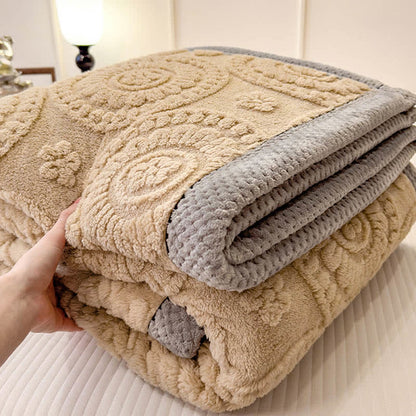 Circle Floral Embossed Plush Throw Blanket - image 5