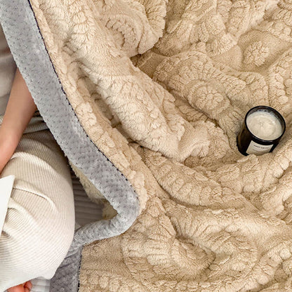 Circle Floral Embossed Plush Throw Blanket - image 8