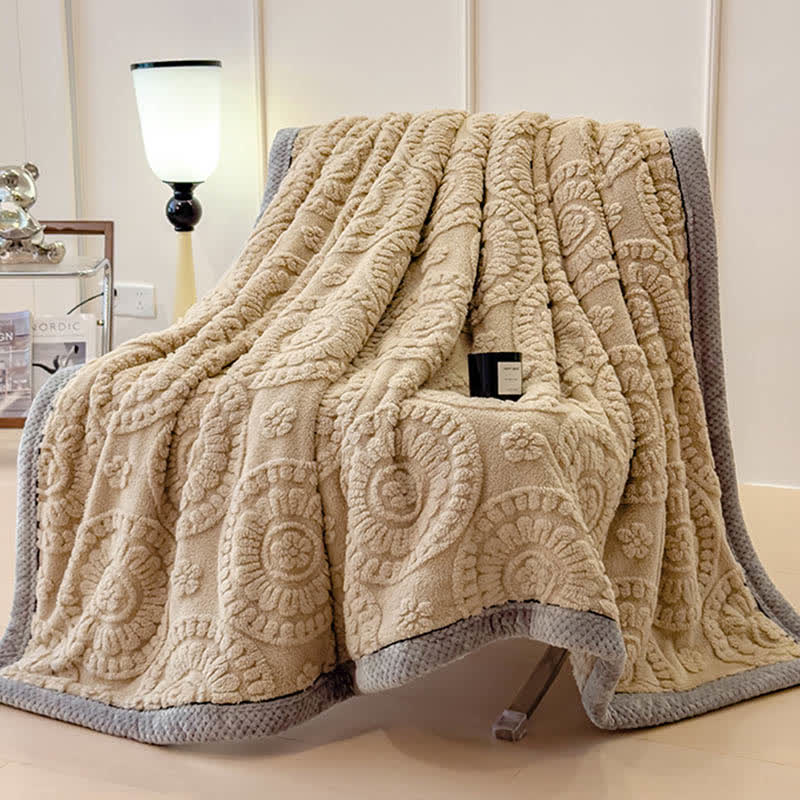Circle Floral Embossed Plush Throw Blanket - image 6
