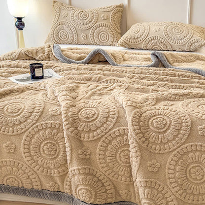 Circle Floral Embossed Plush Throw Blanket - image 4