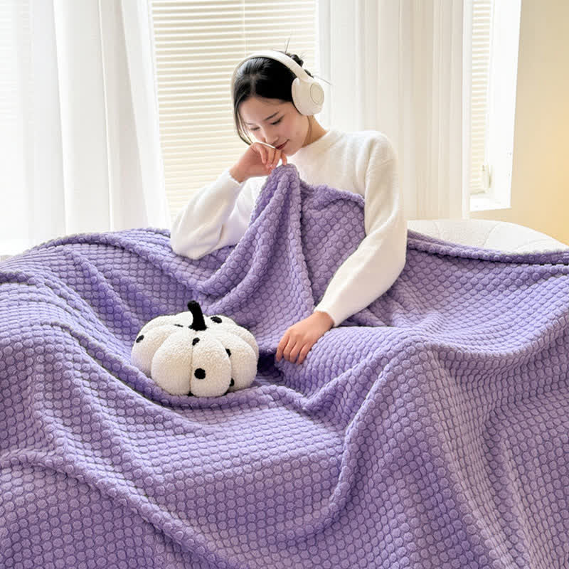 Polka Dot Jacquard Warm Throw Blanket - image 6