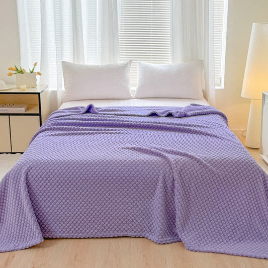 Polka Dot Jacquard Warm Throw Blanket - Purple - Queen - image 0