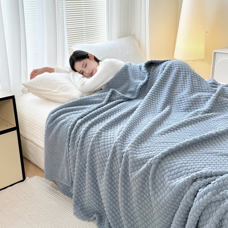 Polka Dot Jacquard Warm Throw Blanket - image 17